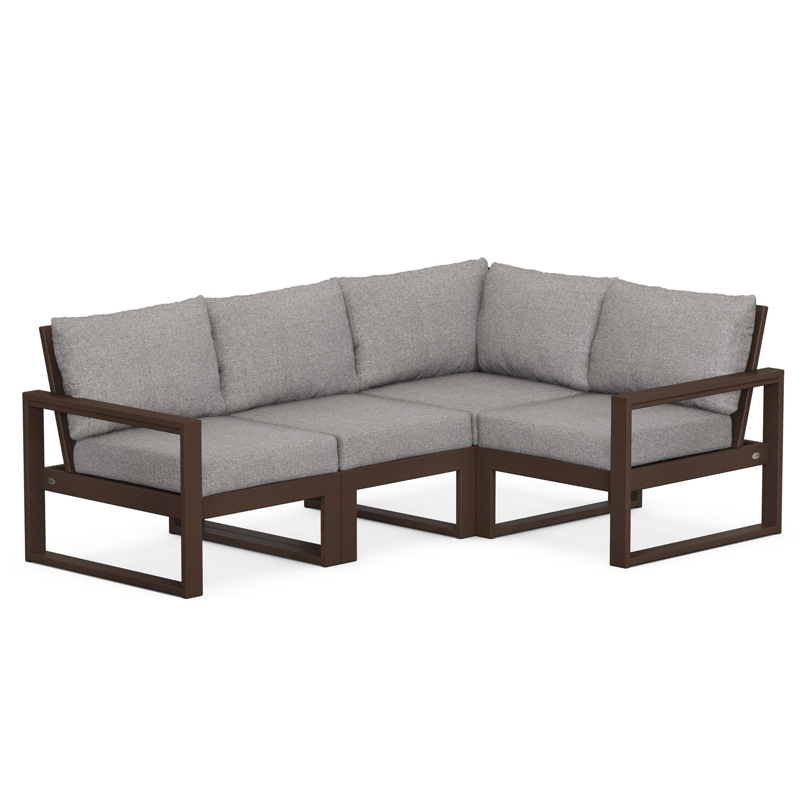 EDGE 4-Piece Modular Deep Seating Set, Green, Natural Linen