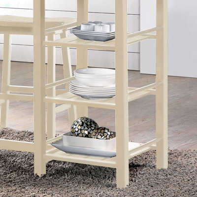 Buttermilk 3-Piece Counter Height Set With Shelves