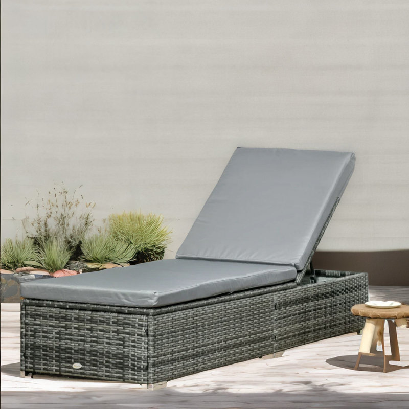 195cm Long Reclining Single Chaise with Cushions