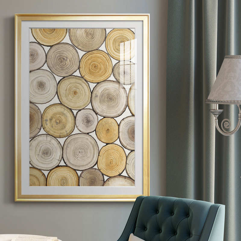 " Tree Ring Study II ", 42.5" H x 30.5" W x 1" D, Gold