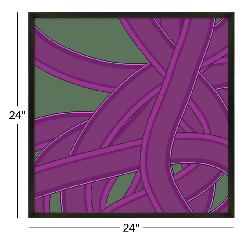 Tangled Twist Print by Jacques Pilon, Black, 24" H x 24" W x 1.25" D