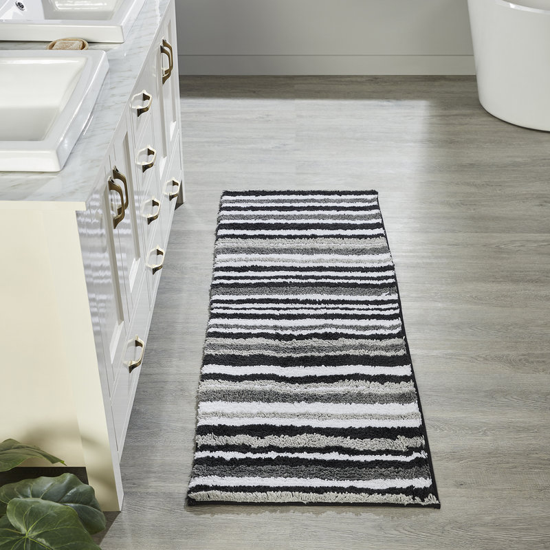 Griffie Non-Slip Bath Rug, Gray, 3 PCs Set (20" x 20" | 20" x 32" | 20" x 60")