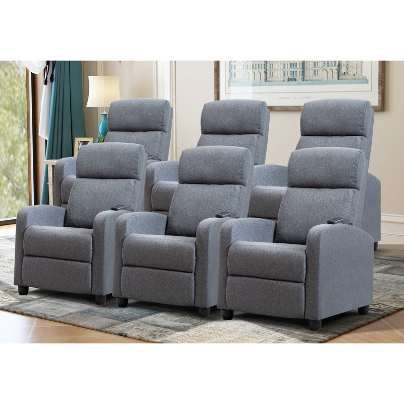 Siège de cinéma individuel 25,59 "de largeur avec massage doux et moderne (télécommande) (ensemble de 6) 