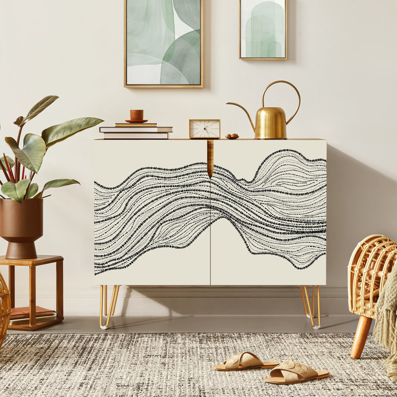 35'' Sideboard, Dot Lines Black