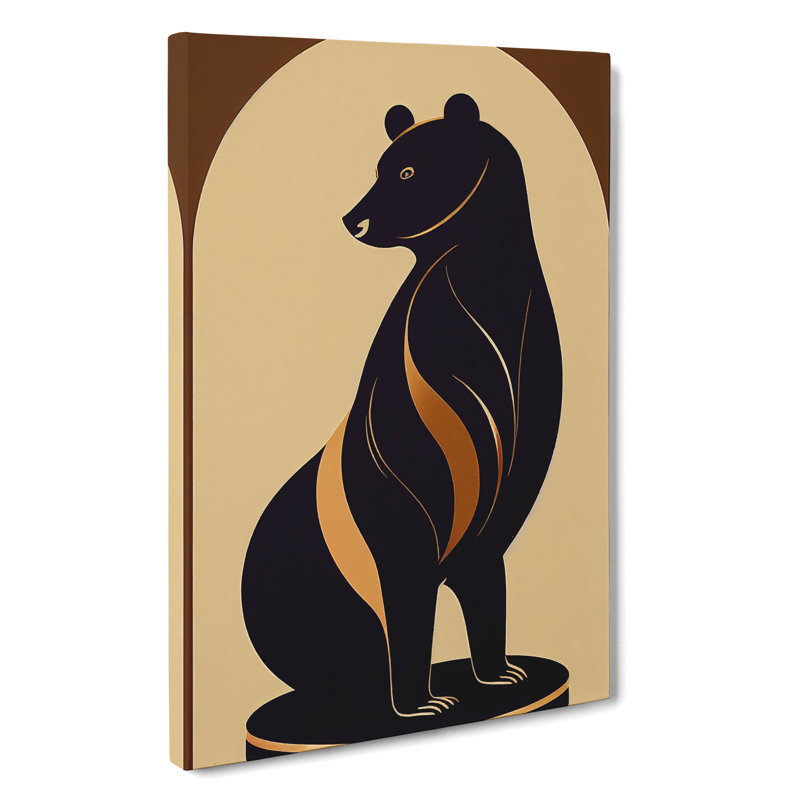 Art Deco Bear No.3 - Wrapped Canvas, 50cm H x 35cm W x 3cm D