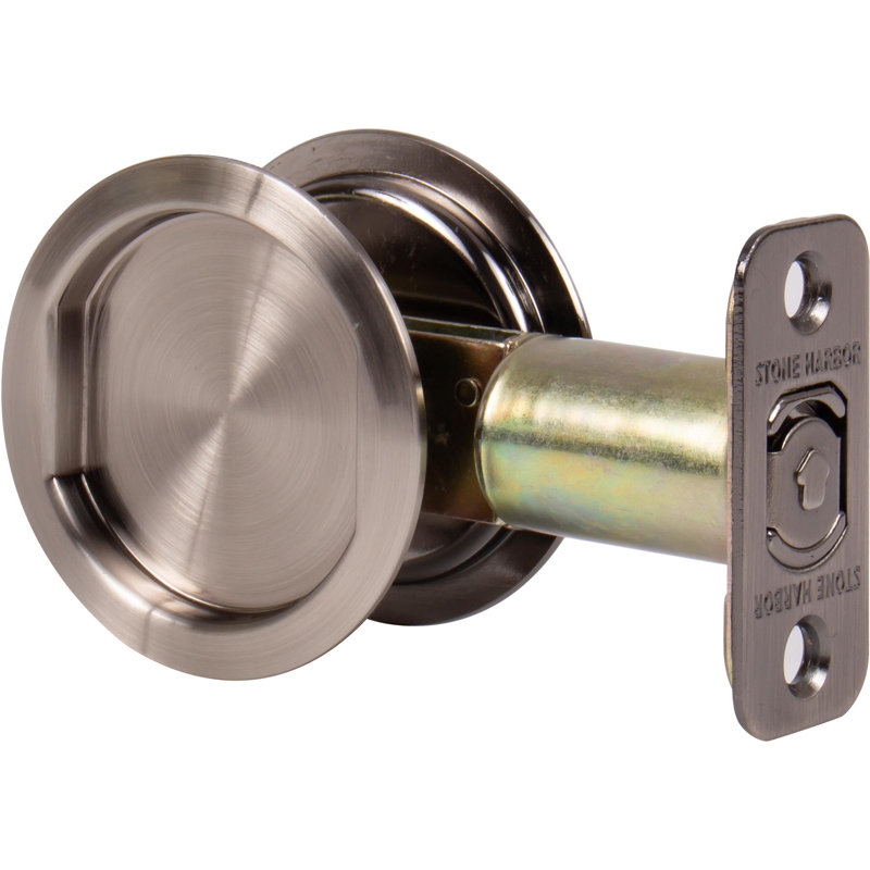 Loquet de porte à pochette ronde, Nickel antique