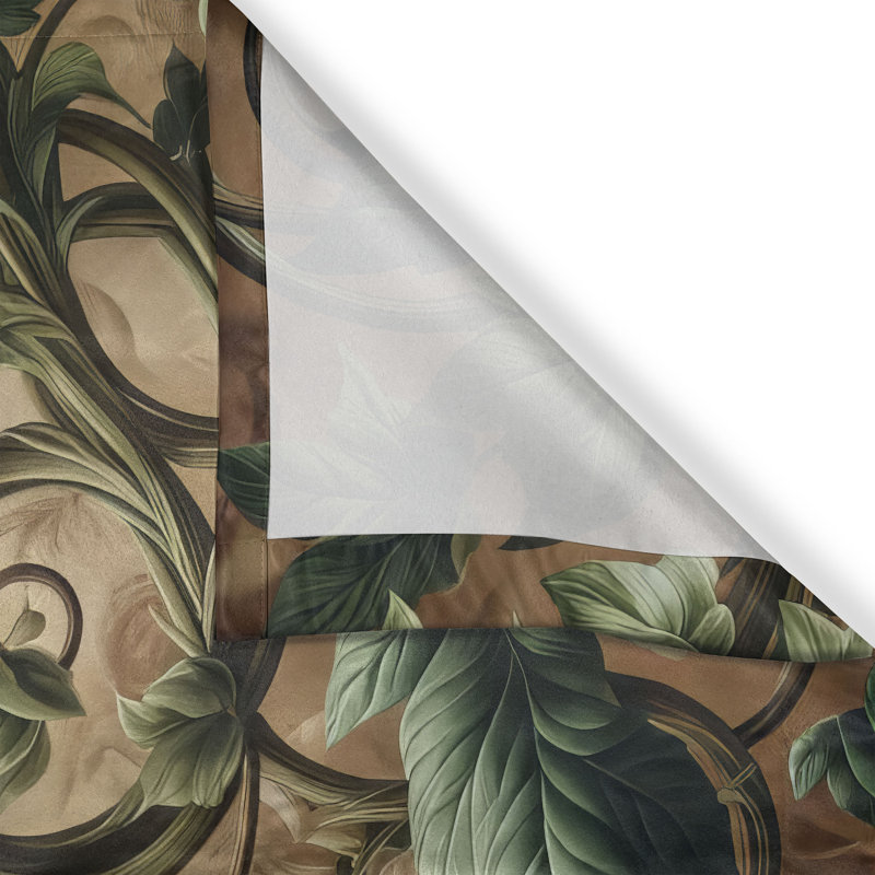 Leaf Print Kitchen Curtain, 55" W x 39" L