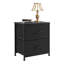 Commode à tiroirs, structure en métal et plateau en bois, 2 pièces, noir-114196667