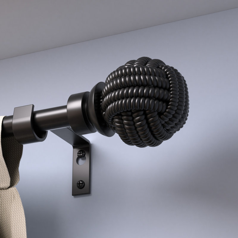 Debuono Adjustable Single Curtain Rod Overall Width x 0.75" Diameter, 48" - 84"