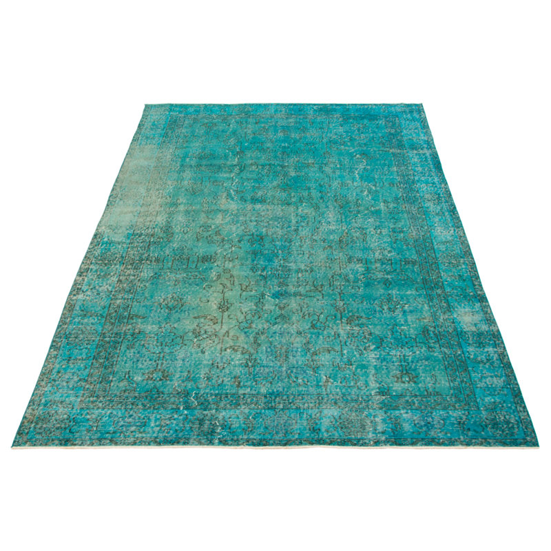 Tapis turquoise à transition de couleur 6 pi 6 po x 10 pi 2 po