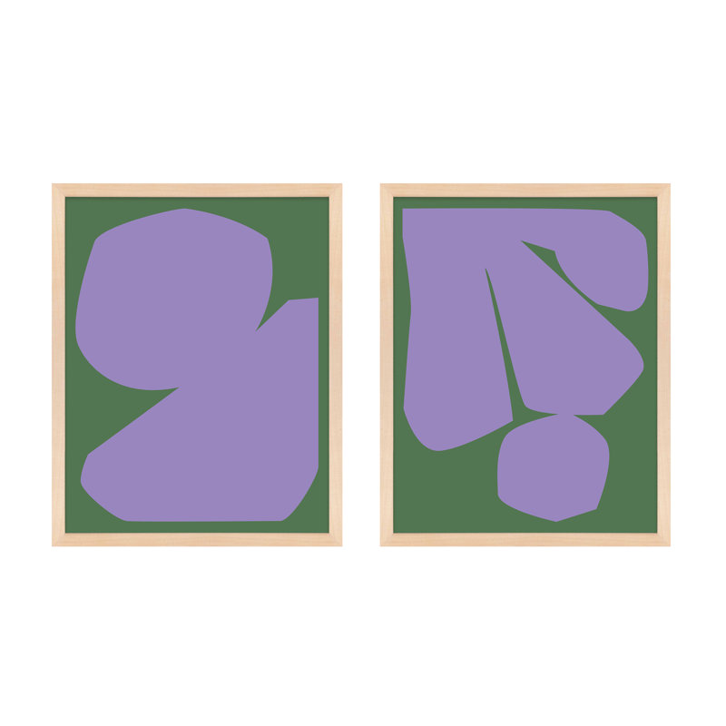 Element. Set Of 2 by Michael Kempen, 38"H x 30"W x 1.25"D, Maple Framed