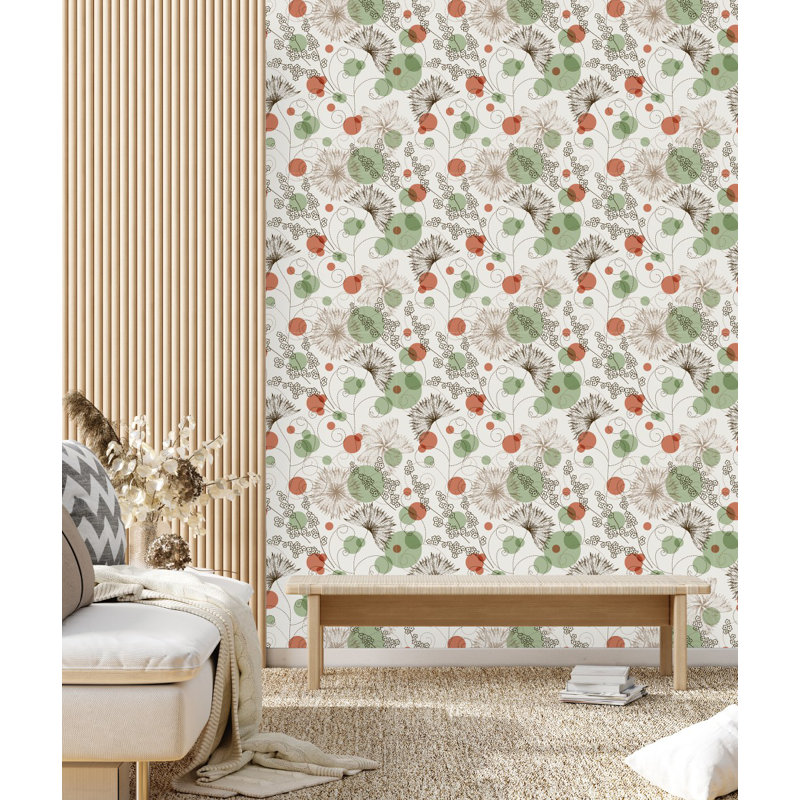 Panneau de papier peint adhésif à pois L 18,75 pi x l 25 po