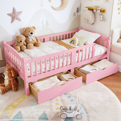 Aurion Platform Bed With Guardrails And Under-Bed Storage