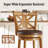  26" Farmhouse Upholstered Wood Counter Stool With K-shaped Back And Faux Leather (Set of 2)-1033407917-1033526954