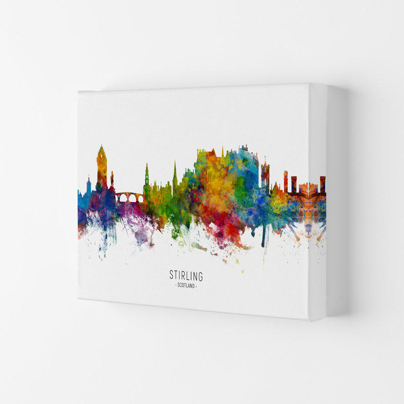 Stirling Scotland Skyline by Michael Tompsett - Print, Wrapped Canvas, 21cm H x 29.7cm W x 4cm D