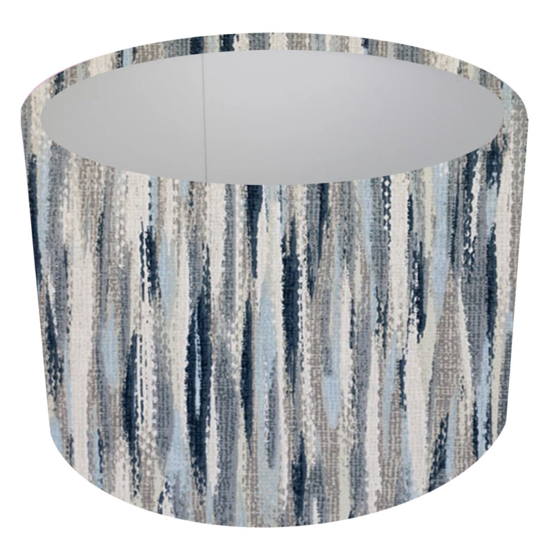 Lyng 25cm H Cotton Drum Lamp Shade ( Screw On ), Marine Blue