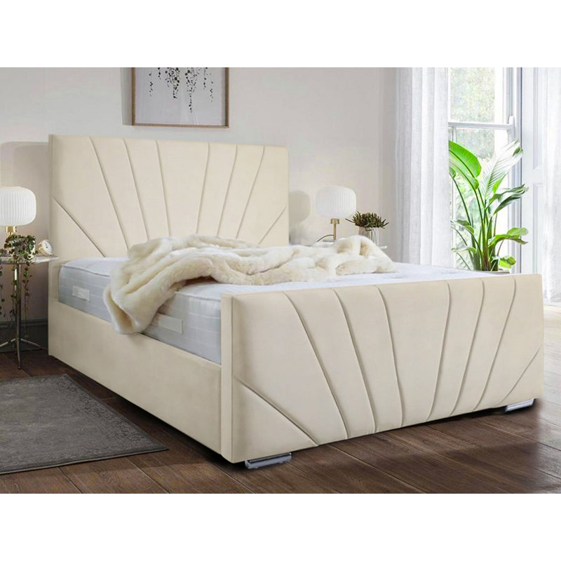 Ebenezer Upholstered Bed Frame, Double (4'6), Cream