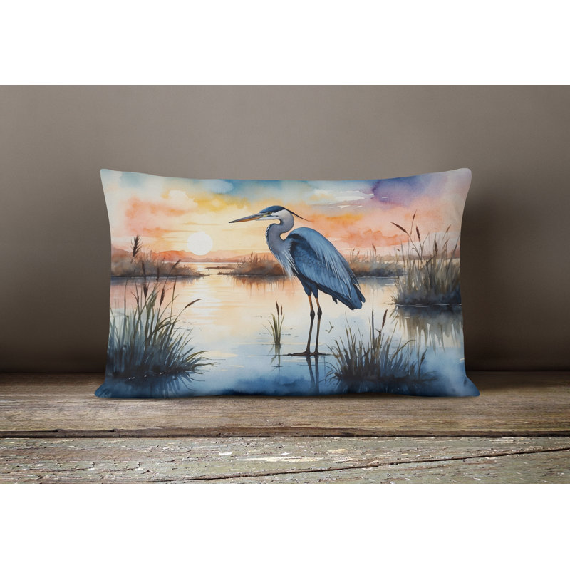 Coussin Blue Heron, Rectangle H 12 po x l 16 po