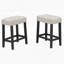 Ensemble trois pièces à hauteur de comptoir avec tabourets et repose-pieds capitonnés, offrant un style contemporain pour les espaces de repas décontractés