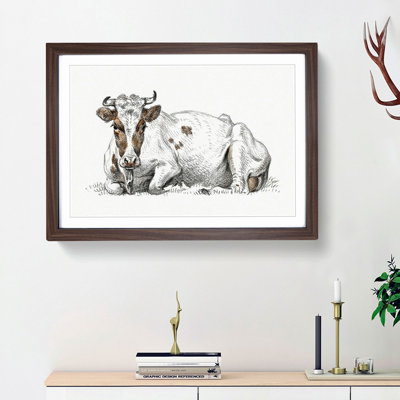 A Lying Cow by Jean Bernard - Framed Print