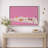 Cute White Cats on Pink Background Nursery Artwork, Bedroom Pictures, Framed Canvas Giclee Print Wall Art-2008083831-2008083824
