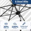Parasol de patio 10 pi, 8 baleines robustes, avec manivelle et inclinaison à bouton-poussoir-85726189