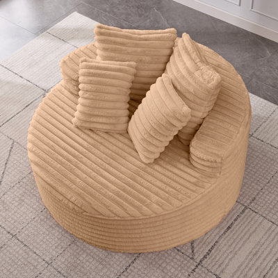 54" Round Chenille Sleeper Chair – Compression- No Assembly