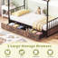 Single Size House Bed Heavy-Duty Metal Platform Bed with 2 Drawers-1962045275