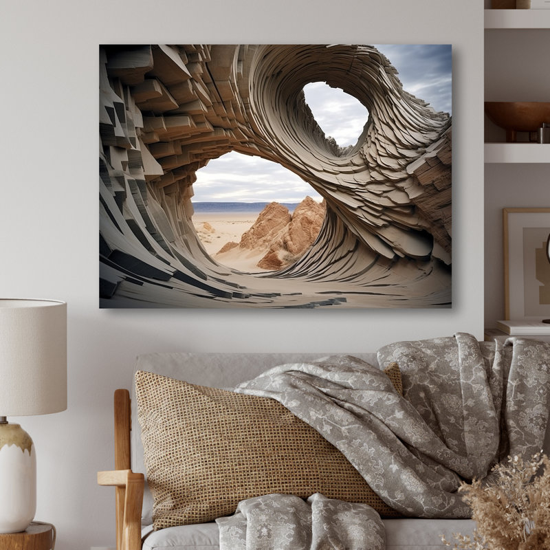 «Surréalisme esthétique Space Canyon I», art mural surréalisme en métal, H 12 po x l 20 po x P 1 po