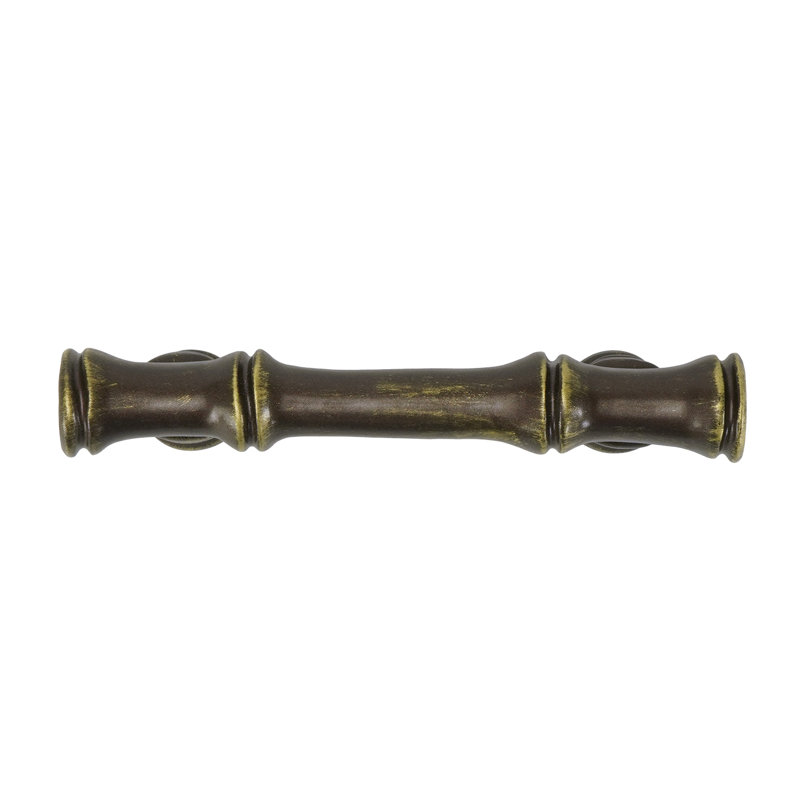 Bamboo 3 inch center to center pull  in finish Antique Brass, Antique Brass