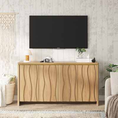 Accent Sideboard Buffet Wooden Credenza Storage Cabinet With 4 Doors by Millwood Pines
