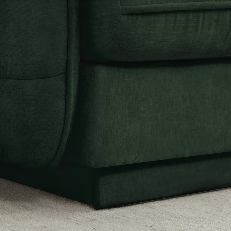 Canapé surdimensionné en chenille en U avec repose-pieds mobile, assise profonde, assemblage facile, Vert