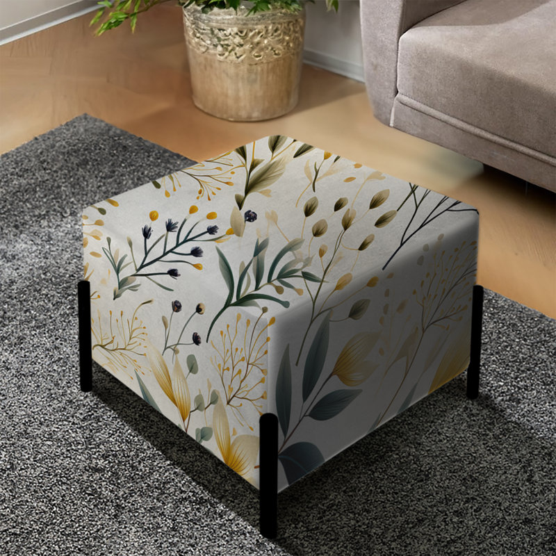 Earthy Flora - Repose-pieds carré Plants