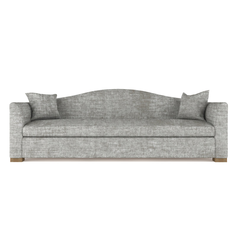 Canapé Horatio, H 33 po x l 84 po x P 40 po, Velours écrasé rayé argent, Patiné