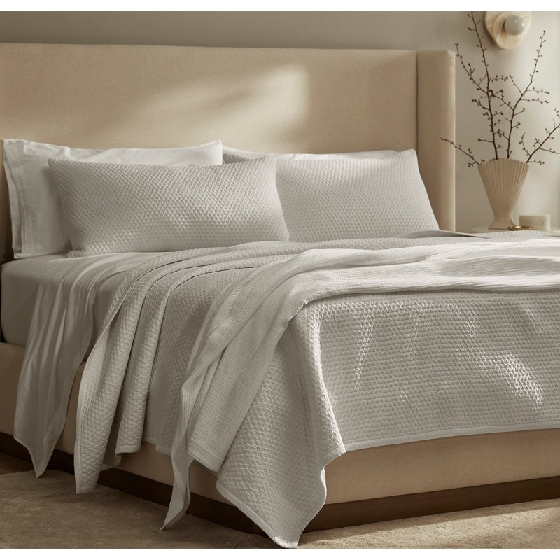 Signature Textured Stitch Sham, King Sham, White