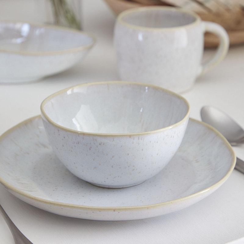 Livia Stoneware Dinnerware Set, Matte Black