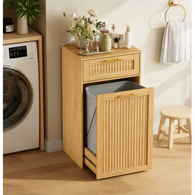 13-Gallon Pull-Out Trash Cabinet with Drawer