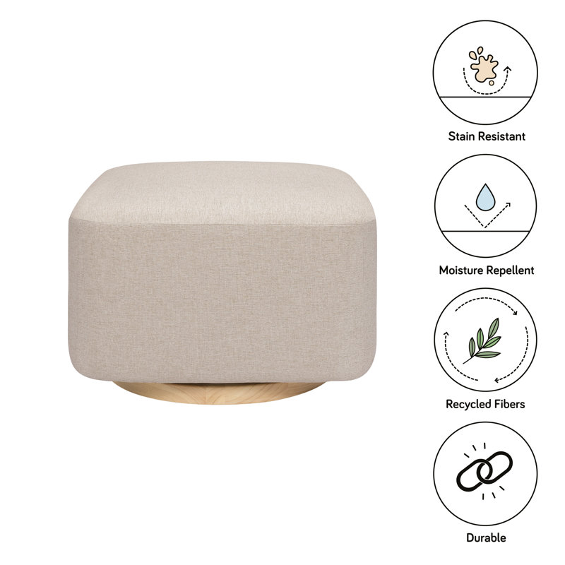 Kiwi Gliding Ottoman, Beach Polyester Blend, Natural