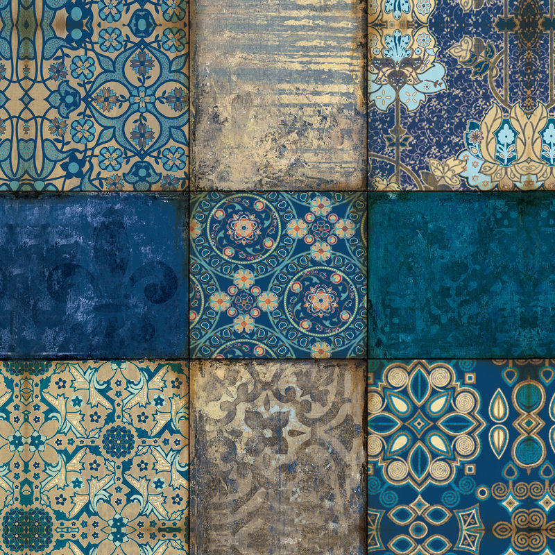 Blue Abstract - Wrapped Canvas Print, 122cm H x 122cm W