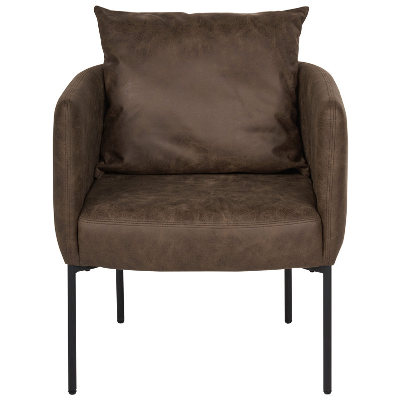 MALMOS Faux Leather Armchair, Dark Brown Faux Leather