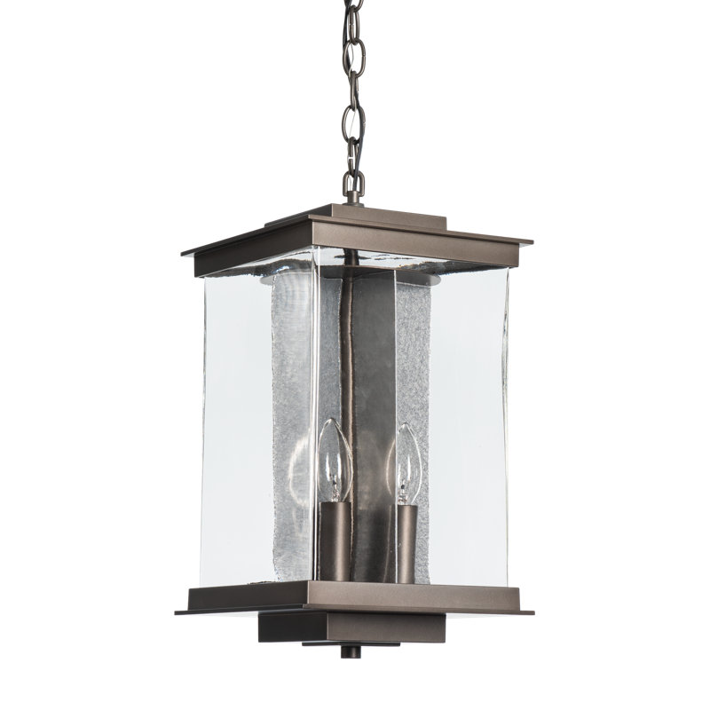 Kingston 4 - Bulb 18" H Outdoor Hanging Lantern, Translucent Vintage Platinum, Coastal Bronze