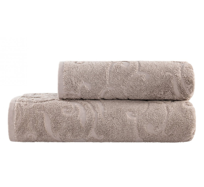 Aliesha-May Cotton Super Plush Jacquard Hand Towel, Beige