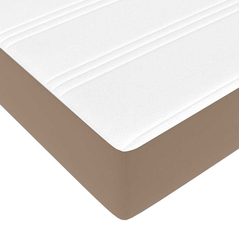  Structure de lit avec matelas cappuccino en similicuir 47,2 po x 78,7 po, Lit simple, Cappuccino