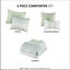 Ensemble de literie 5 pièces pour très grand lit / très grand lit - édredon Seersucker à motif botanique imprimé chic avec 1 édredon, 2 coussins décoratifs, taies décoratives et bourre de style taie
