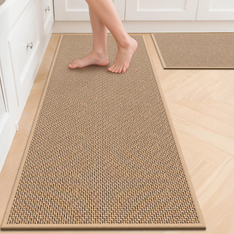 Tapis de cuisine antidérapants, tapis de cuisine absorbants, Tapis de couloir 20 po x 32 po + 20 po x 59 po, Beige