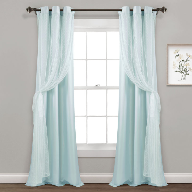 Sheer Curtain Single Panel, Blue