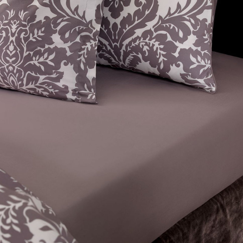 Damask 220 Thread Count 100% Cotton Flat Sheet, Queen, Flat Sheet