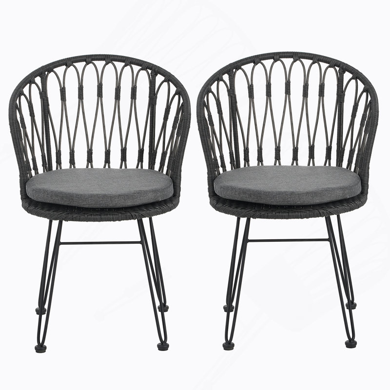CHAISE, 2PCS avec 2 coussins, gris