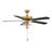 52" Garrett 5 - Blade Standard Ceiling Fan in Natural Brass/Brown Blades with Light Kit Included-88567994