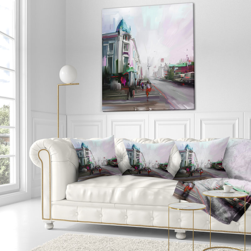 Coussin City Street - Cityscape, 16 po x 16 po, Carré